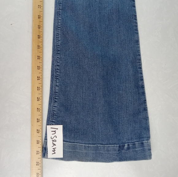 Vintage Y2K Jean Bell Bottom Hippie Cowgirl Mid Rise Mid Wash Blue Casual Wm L - Picture 10 of 12